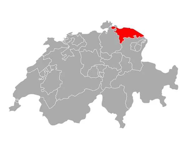 Mapa Thurgau Švýcarsku — Stockový vektor