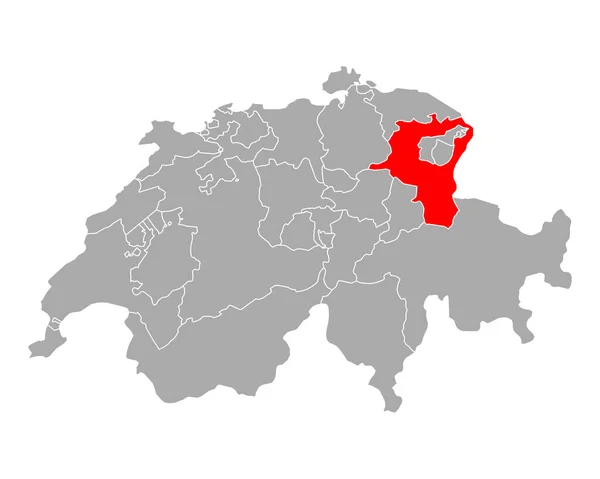 Szent Gall Térképe Svájcban — Stock Vector