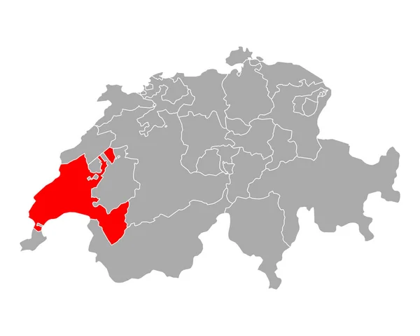 Χάρτης Του Vaud Στην Ελβετία — Διανυσματικό Αρχείο
