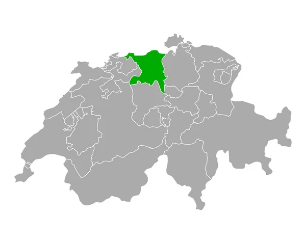 Aargau Térképe Svájcban — Stock Vector
