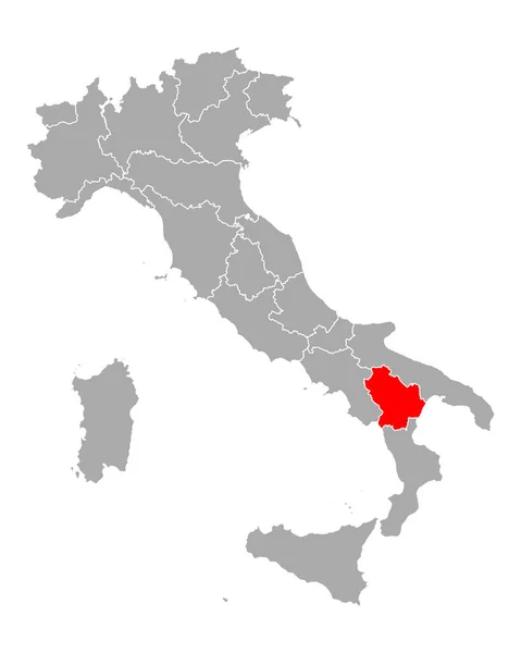 Talya Daki Basilicata Haritası — Stok Vektör