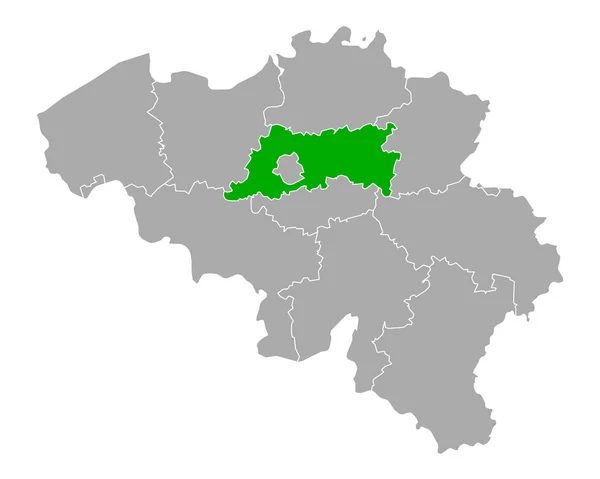 Map Flemish Brabant Belgium — Stock Vector
