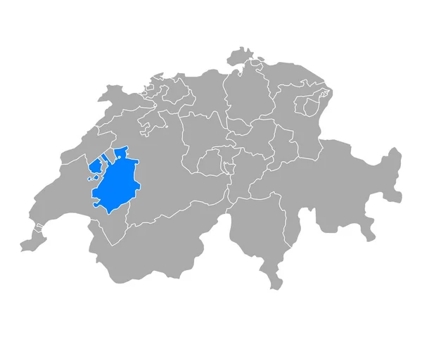 Карта Фрибура Швейцарии — стоковый вектор