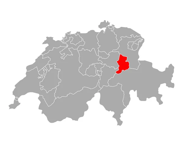 Mapa Glarus Suíça — Vetor de Stock