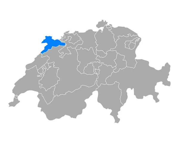 Карта Юры Швейцарии — стоковый вектор