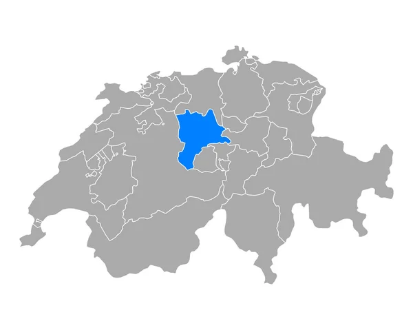 Mapa Lucernu Švýcarsku — Stockový vektor