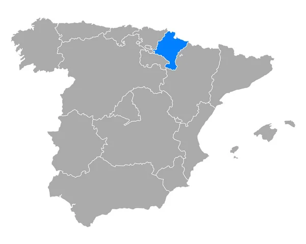 Kaart Van Navarra Spanje — Stockvector
