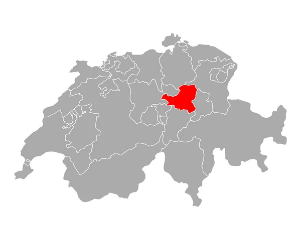 Karte Von Schwyz Der Schweiz — Stockvektor