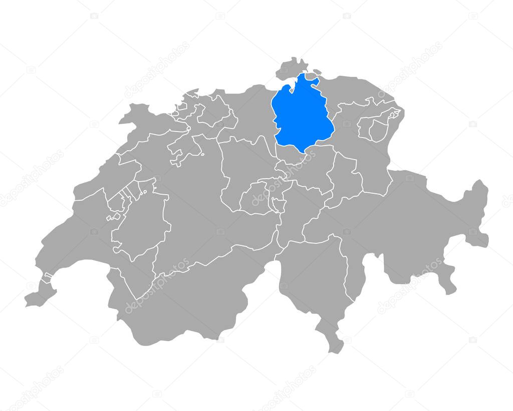 Map of Zurich in Switzerland