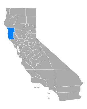 Map of Mendocino in California clipart