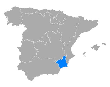 İspanya 'daki Murcia Haritası