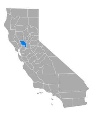 Map of Yolo in California clipart