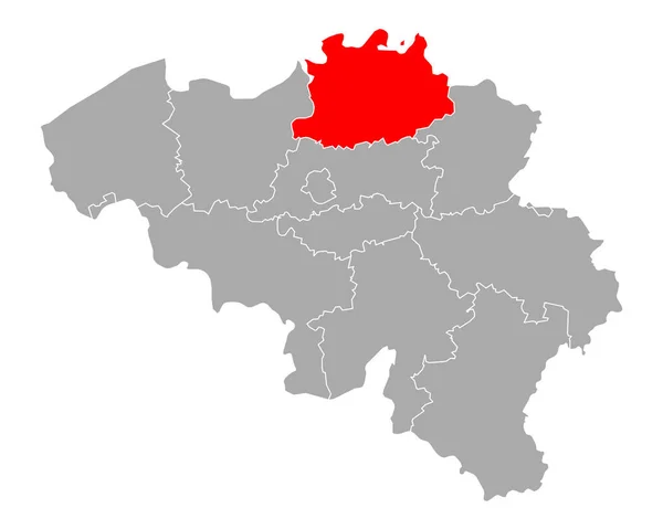 Belçika Daki Antwerp Haritası — Stok Vektör