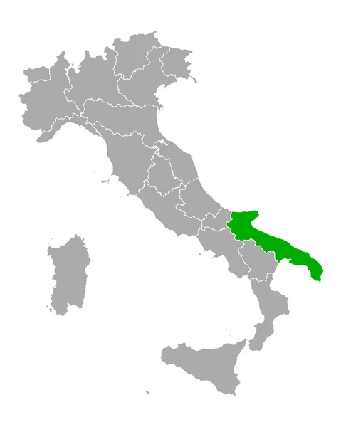 Map Apulia Italy — Stok Vektör