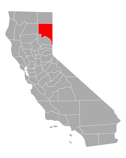 Map Lassen California — Stock Vector