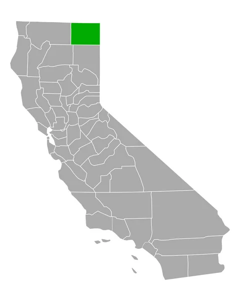 Mapa Modoc Califórnia —  Vetores de Stock