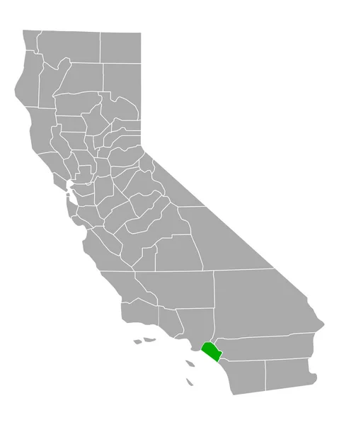 カリフォルニア州のオレンジ地図 — ストックベクタ