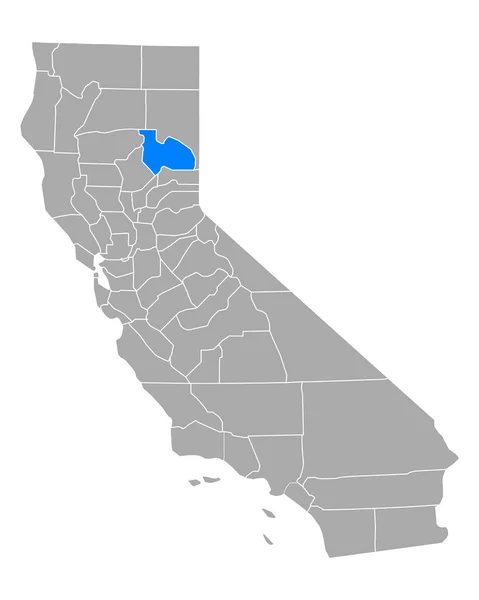 加利福尼亚Plumas地图 — 图库矢量图片