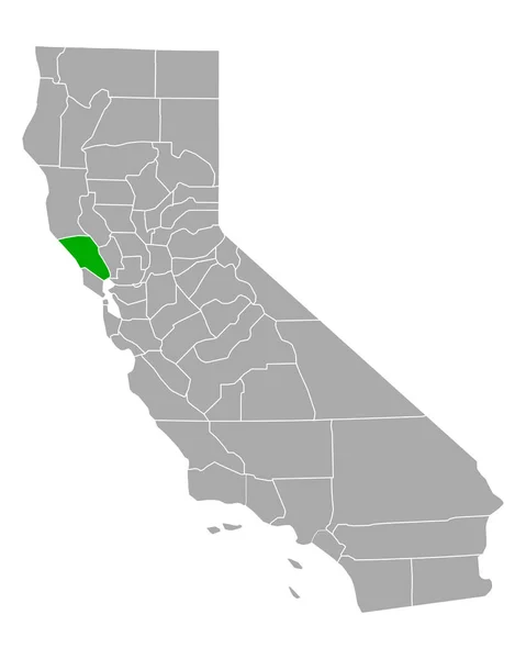 カリフォルニア州のソノマ地図 — ストックベクタ