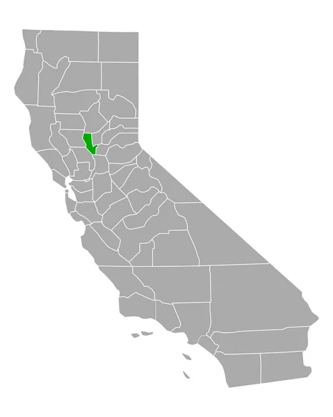 Karte Von Sutter Kalifornien — Stockvektor