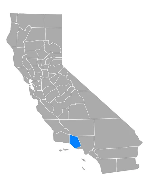 Mapa Ventury Kalifornii — Stockový vektor