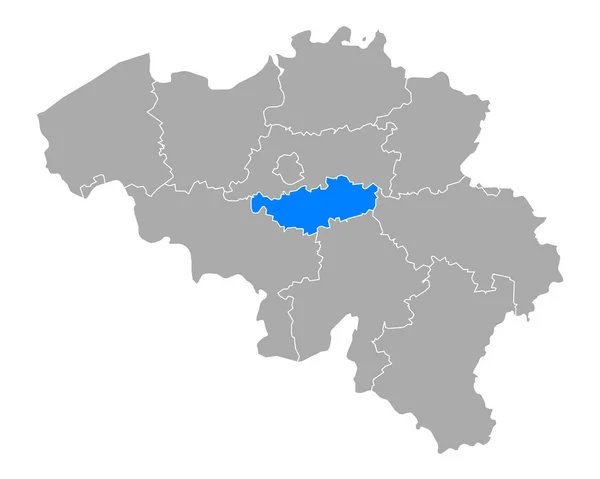 ベルギーのワロン ブラバント州地図 — ストックベクタ
