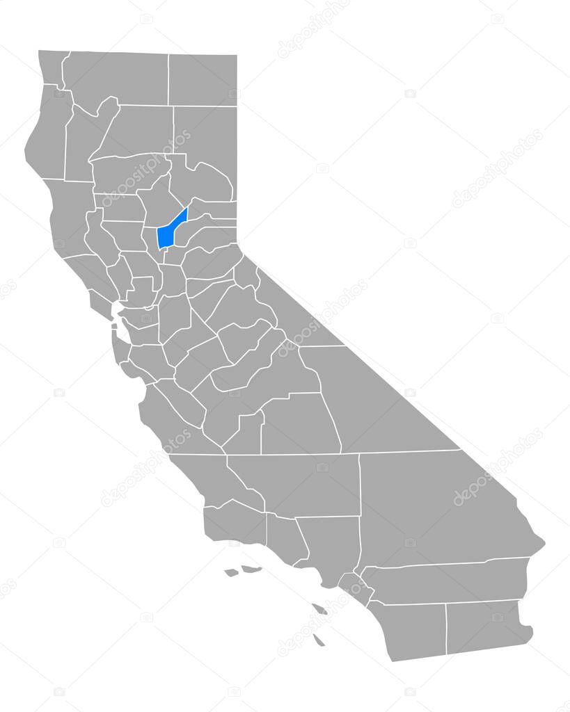 Map of Yuba in California