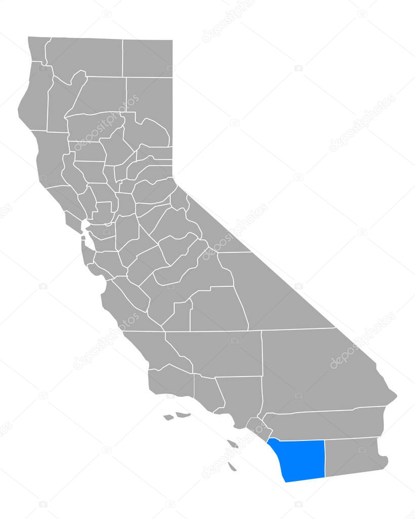 Map of San Diego in California