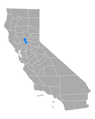 Map of Sutter in California clipart