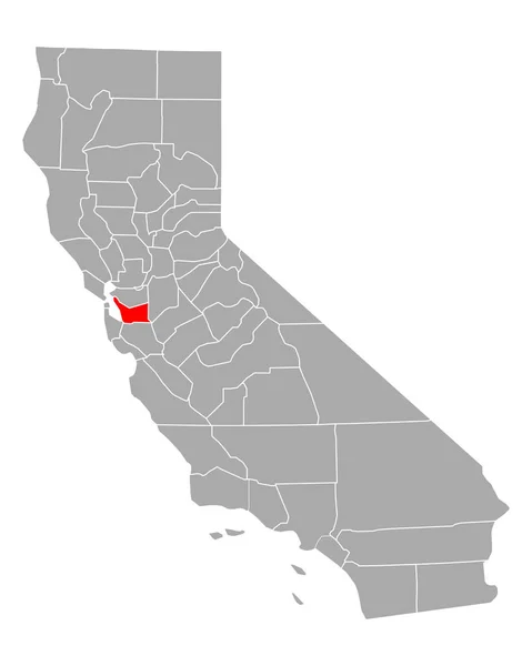 Mapa Alameda Califórnia — Vetor de Stock
