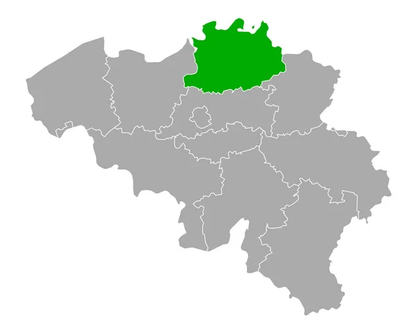 ベルギーのアントワープ州地図 — ストックベクタ