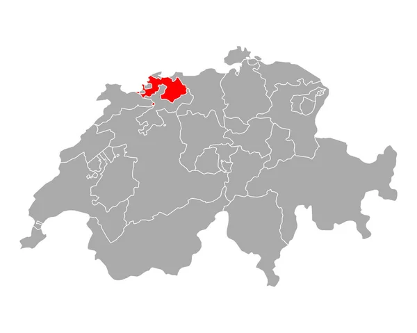 Карта Базельской Страны Швейцарии — стоковый вектор