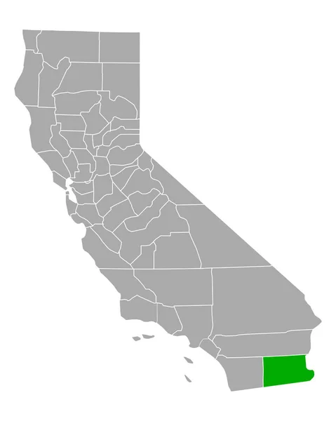 Map Imperial California — Stock Vector