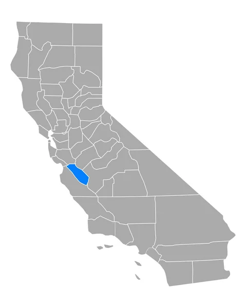 Peta San Benito California - Stok Vektor