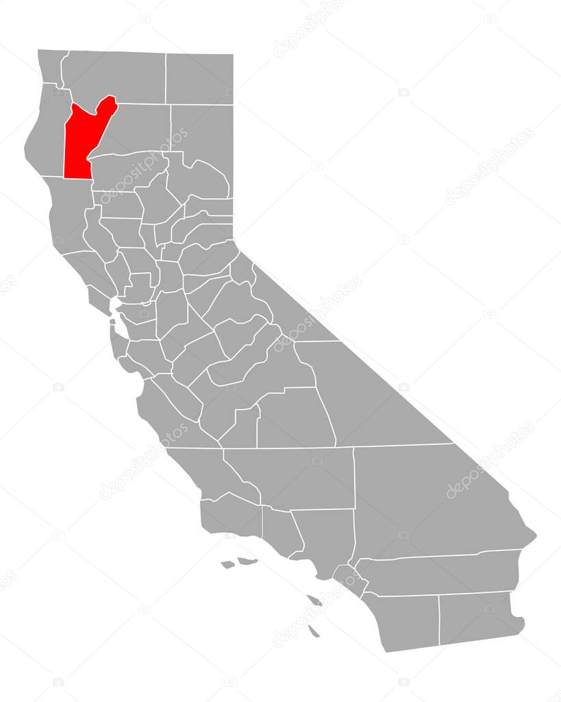 Map of Trinity in California