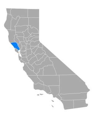 Map of Sonoma in California clipart