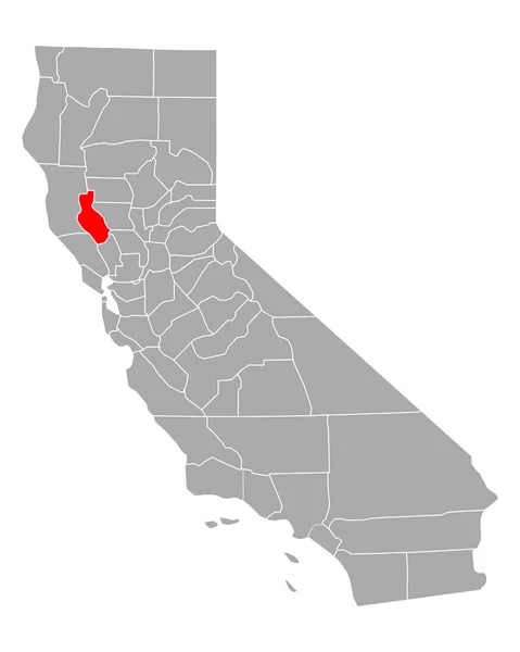 カリフォルニア州の湖の地図 — ストックベクタ