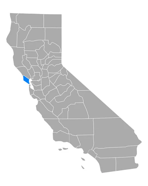 Mapa Marin Kalifornia — Wektor stockowy