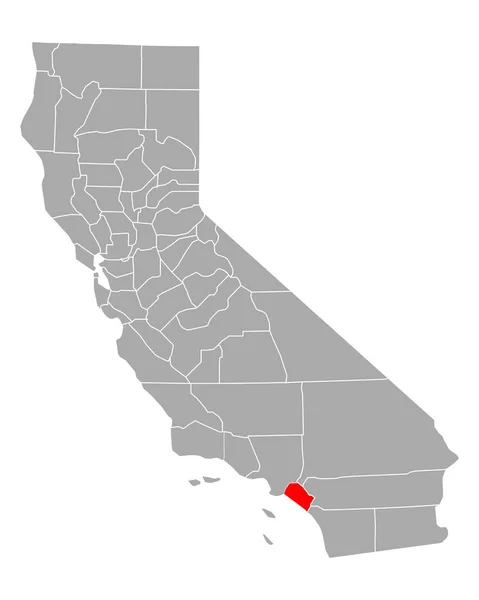 Χάρτης Του Orange Στην Καλιφόρνια — Διανυσματικό Αρχείο