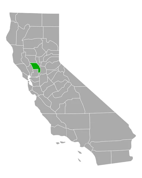 加利福尼亚Yolo地图 — 图库矢量图片