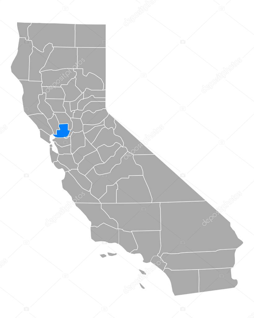 Map of Solano in California