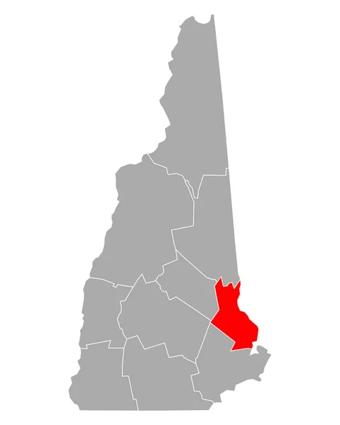 New Hampshire Daki Strafford Haritası — Stok Vektör