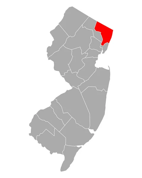 Karte Von Bergen New Jersey — Stockvektor