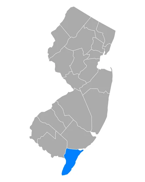 Mapa Cape May Nueva Jersey — Archivo Imágenes Vectoriales