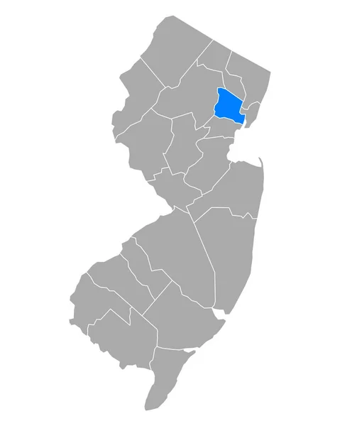 New Jersey Deki Essex Haritası — Stok Vektör