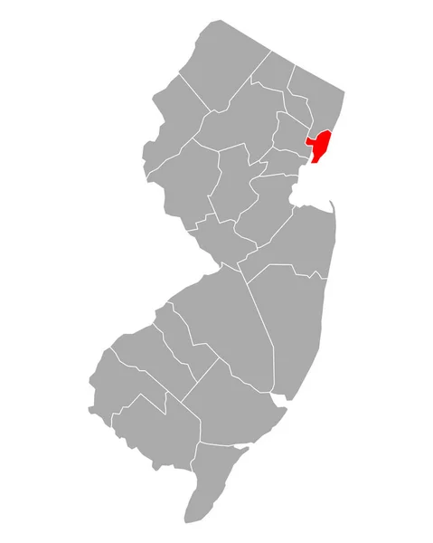 Mapa Hudson New Jersey — Archivo Imágenes Vectoriales