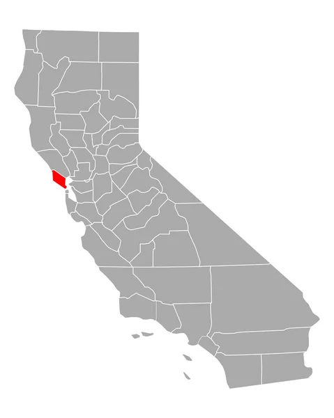 加利福尼亚马林地图 — 图库矢量图片