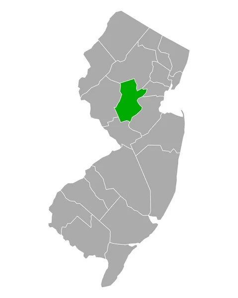 ニュージャージー州のサマセット州地図 — ストックベクタ