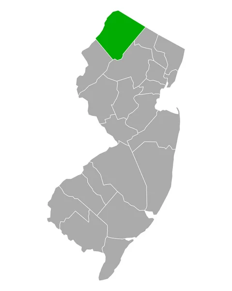 新泽西州苏塞克斯地图 — 图库矢量图片