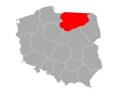 Polonya 'daki Warminsko-mazurskie Haritası